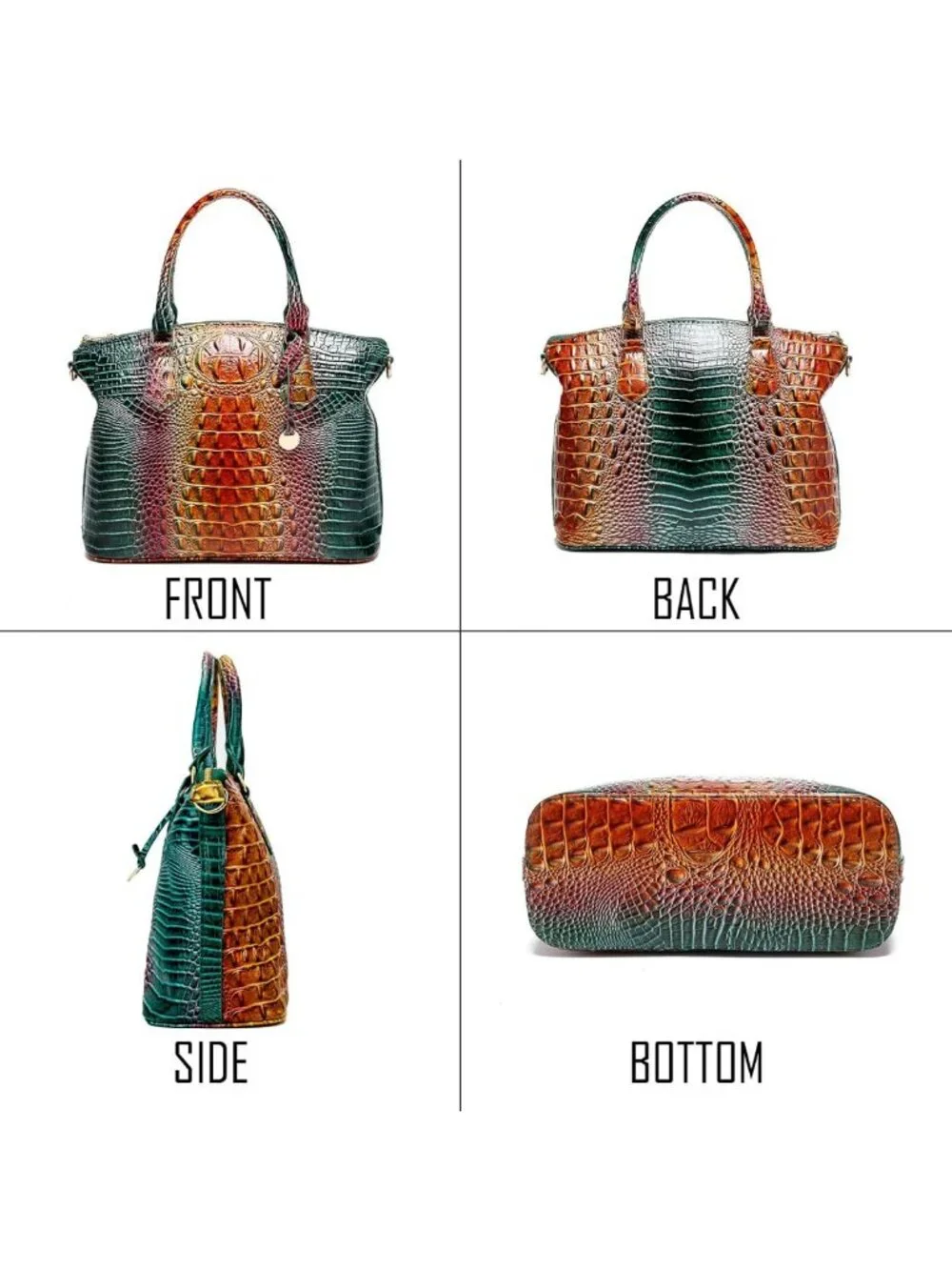 Stylish Crocodile Print Handbag for Women, Versatile Satchel Purse with Shoulder